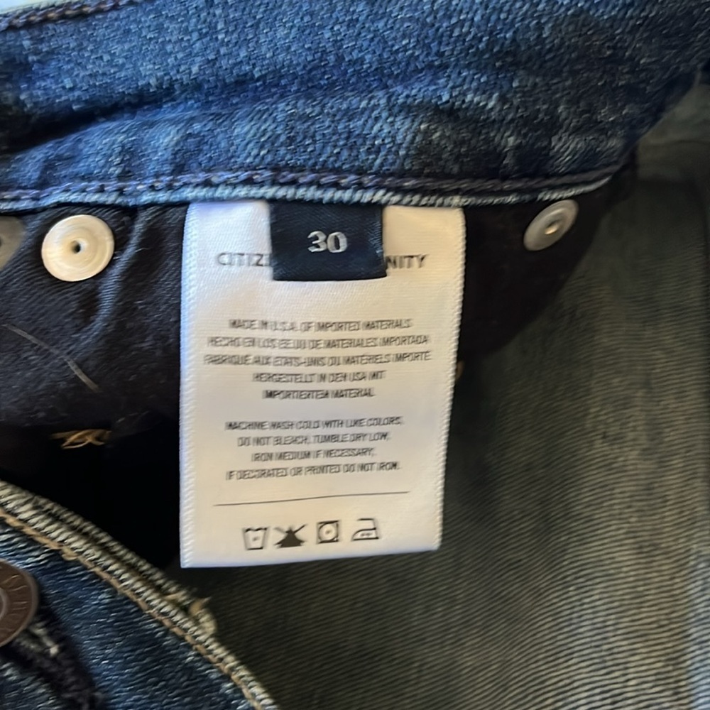 Citizens Of Humanity Straight Leg Jeans in Dark Blue Wash - Picture 9 of 14